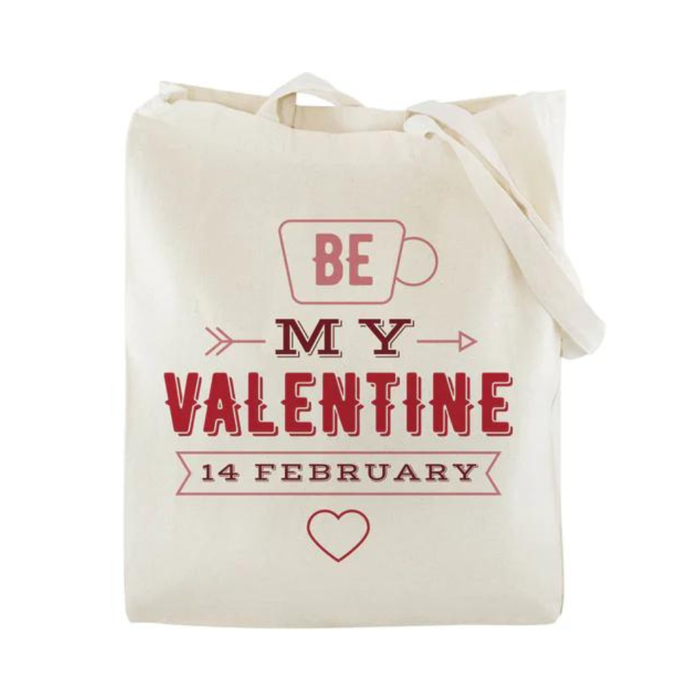 Torba bawełniana ecru BE MY VALENTINE