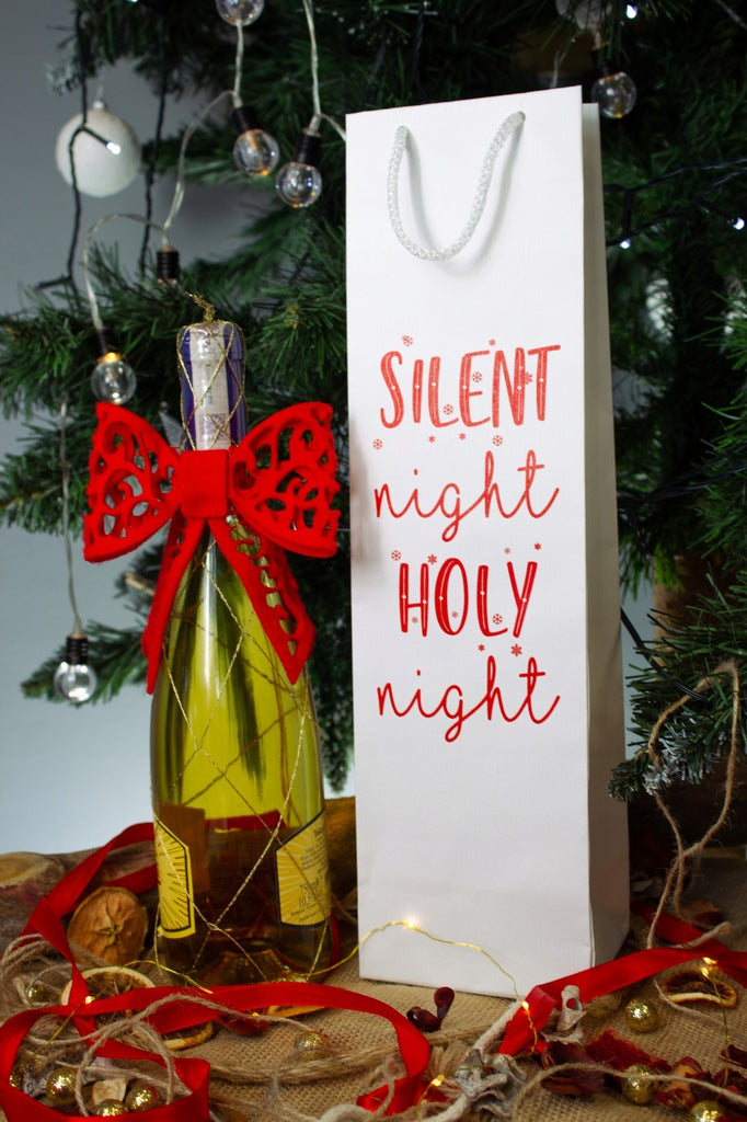 Torba papierowa na wino 11x9x40cm SILENT NIGHT