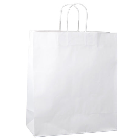 Torba papierowa z uchwytem skręcanym Premium - BIAŁA - 350x150x400mm