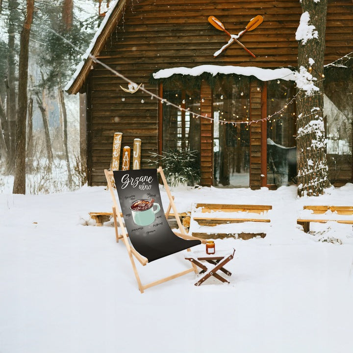 Leżak Zimowy Drewniany GRZANE WINO