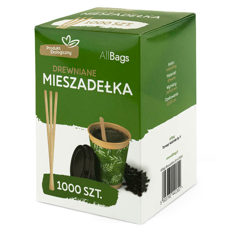 Mieszadełka do kawy drewniane EKO 14cm 1000szt.