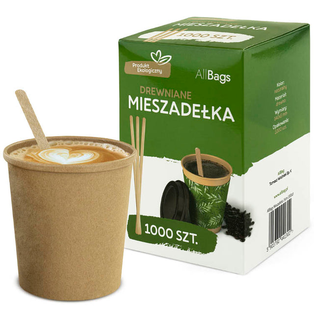 Mieszadełka do kawy drewniane EKO 14cm 1000szt.