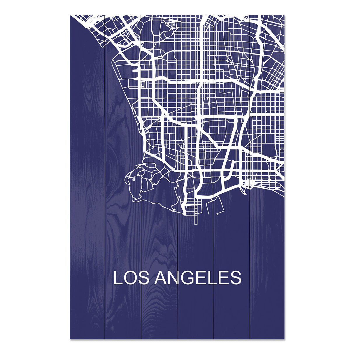 Obraz na drewnie Mapa Los Angeles - Los Angeles