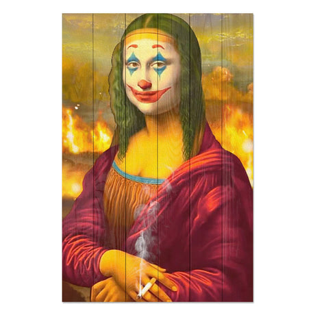 Obraz na drewnie Kolaż Mona Lisa i Jocker - Mona Lisa Collage Jocker