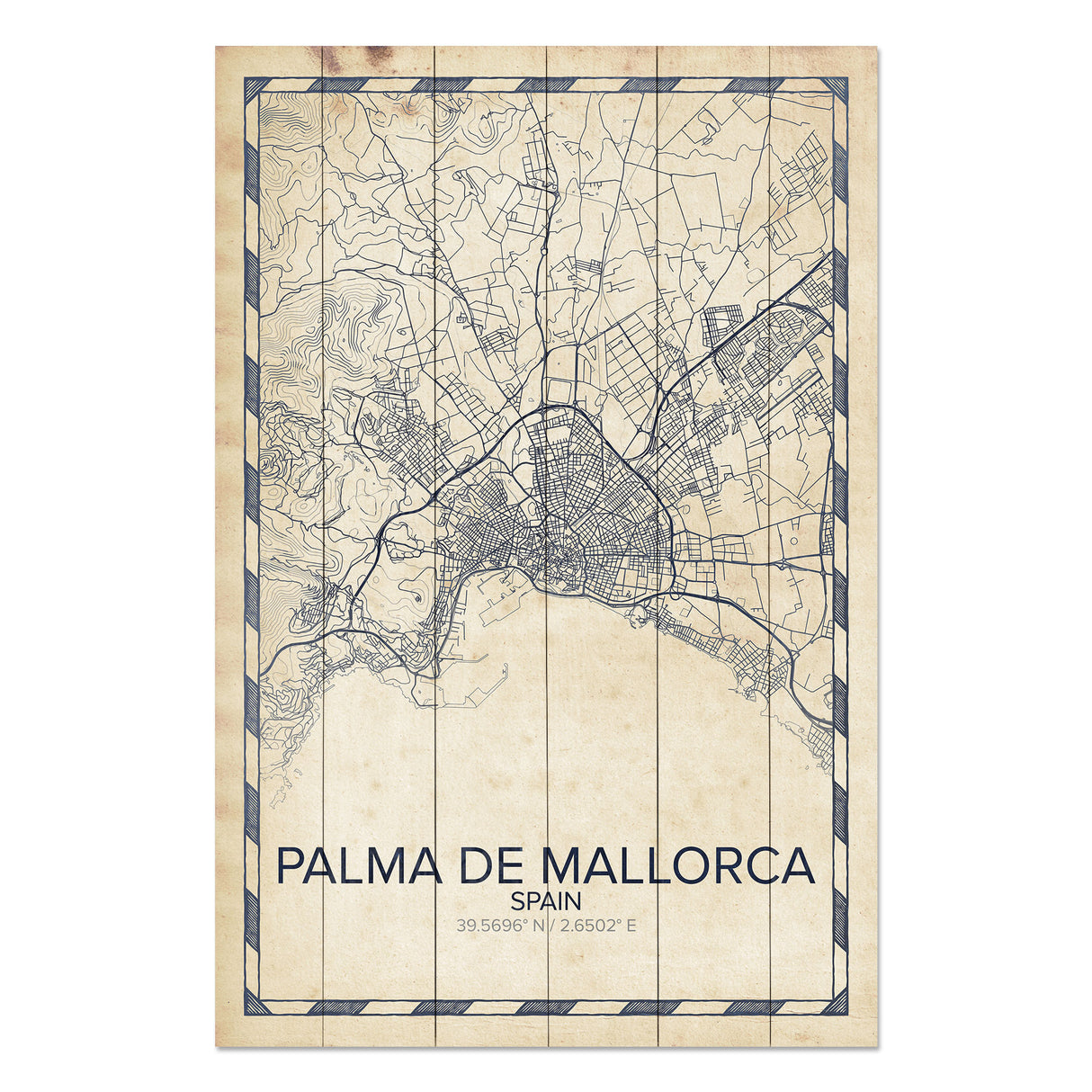 Obraz na drewnie Mapa Palma de Mallorca - Palma de Mallorca