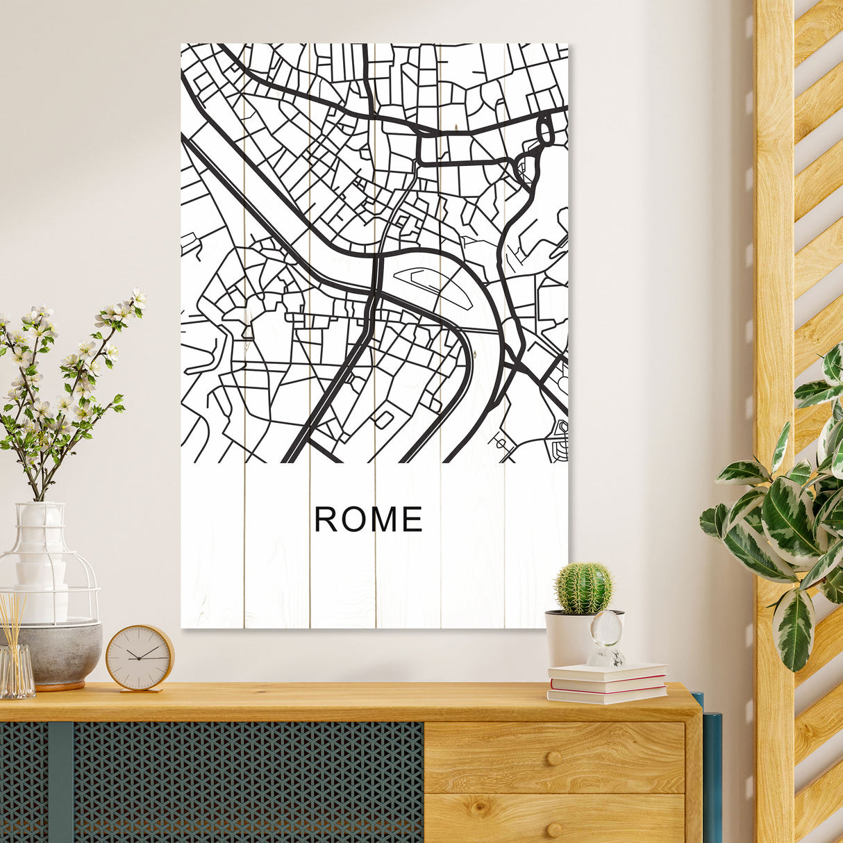 Obraz na drewnie Mapa Rzym - Rome