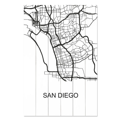 Obraz na drewnie Mapa San Diego - San Diego