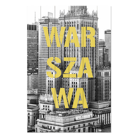 Obraz na drewnie Warszawa napis - Warszawa B&W